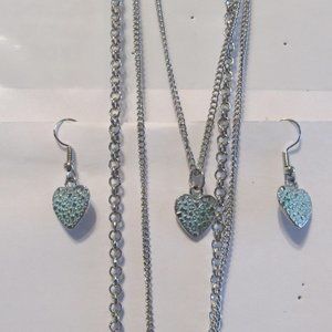 5 older Paparazzi silver and mixed metal necklace and earring sets